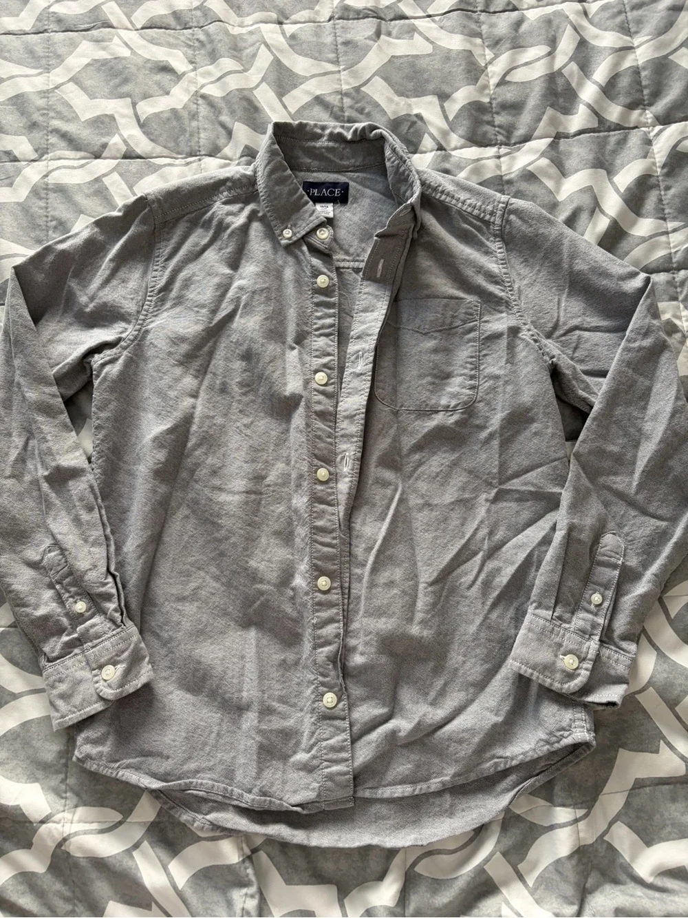 The Children's Place Gray Button-Up Oxford Shirt